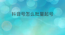 抖音号怎么批量起号 抖音如何批量起号做号