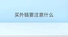 买外链要注意什么 外链检测注意什么 买外链要注意什么 外链检测注意什么
