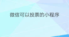 微信可以投票的小程序 可以投票的小程序