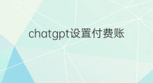 chatgpt设置付费账户 chatgpt中文设置教程