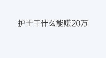 护士干什么能赚20万 干什么买卖一年能赚20万