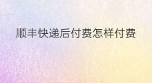 顺丰快递后付费怎样付费 顺丰怎么付费用