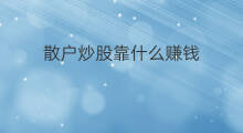 散户炒股靠什么赚钱 炒股散户能赚钱吗