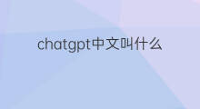 chatgpt中文叫什么(chatgpt中文译名叫什么)