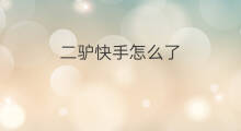 二驴快手怎么了 快手二驴怎么了