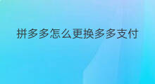 拼多多怎么更换多多支付 拼多多怎么取多多支付