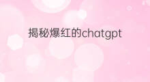 揭秘爆红的chatgpt之父 揭秘爆红chatgpt之父