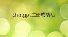 chatgpt注册成功后怎么玩(chatgpt注册成功后怎么使用)