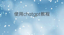 使用chatgpt教程(chatgpt使用教程)