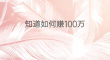 知道如何赚100万 如何用100万赚100万