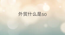 外贸什么是so 外贸中so什么意思
