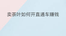 卖茶叶如何开直通车赚钱 农村怎么开直通车赚钱