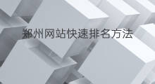 郑州网站快速排名方法 郑州网站快速排名方法大全