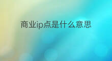 商业ip点是什么意思 ip是什么意思商业