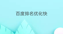 百度排名优化快 效果快的百度排名优化