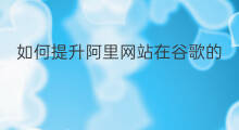 如何提升阿里网站在谷歌的排名 如何知道网站在谷歌的排名