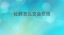 社群怎么交会员钱 怎么找社群会员