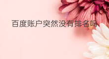 百度账户突然没有排名吗 网站百度没有排名吗