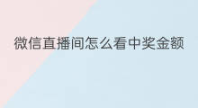 微信直播间怎么看中奖金额 微信直播怎么看中奖金额