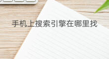 手机上搜索引擎在哪里找 手机上搜索引擎在哪