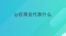 ip在商业代表什么 ip号代表什么