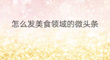 怎么发美食领域的微头条 微头条可以做美食领域吗