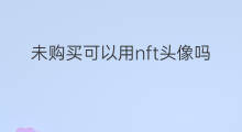 未购买可以用nft头像吗 可以用别人的nft头像吗