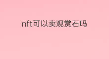 nft可以卖观赏石吗 卖nft匿名吗