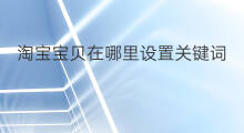 淘宝宝贝在哪里设置关键词 宝贝关键词怎么设置