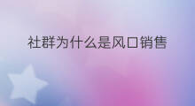 社群为什么是风口销售 社群为什么是风口行业