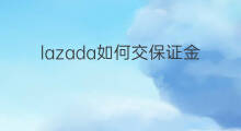 lazada如何交保证金 淘宝店铺怎么交保证金