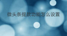 微头条提款功能怎么设置 微头条怎么设置字体功能