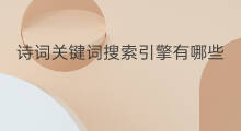 诗词关键词搜索引擎有哪些 谷歌关键词搜索引擎有哪些